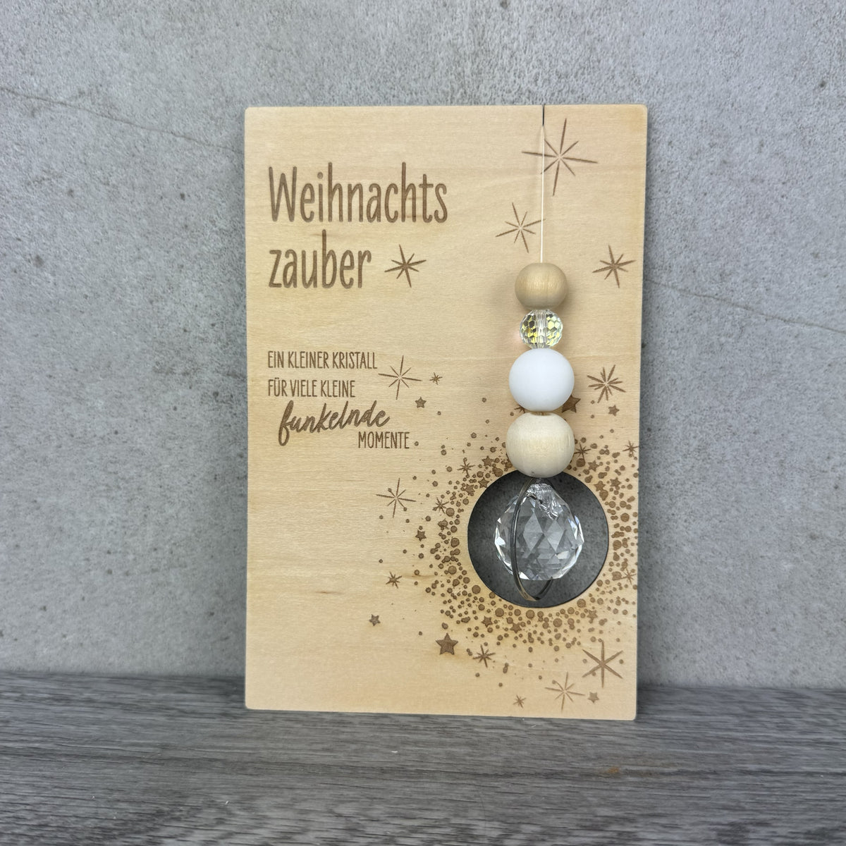 Weihnachtsgeschenk - Sonnenfänger mit passender Karte ohne Kartenhalter