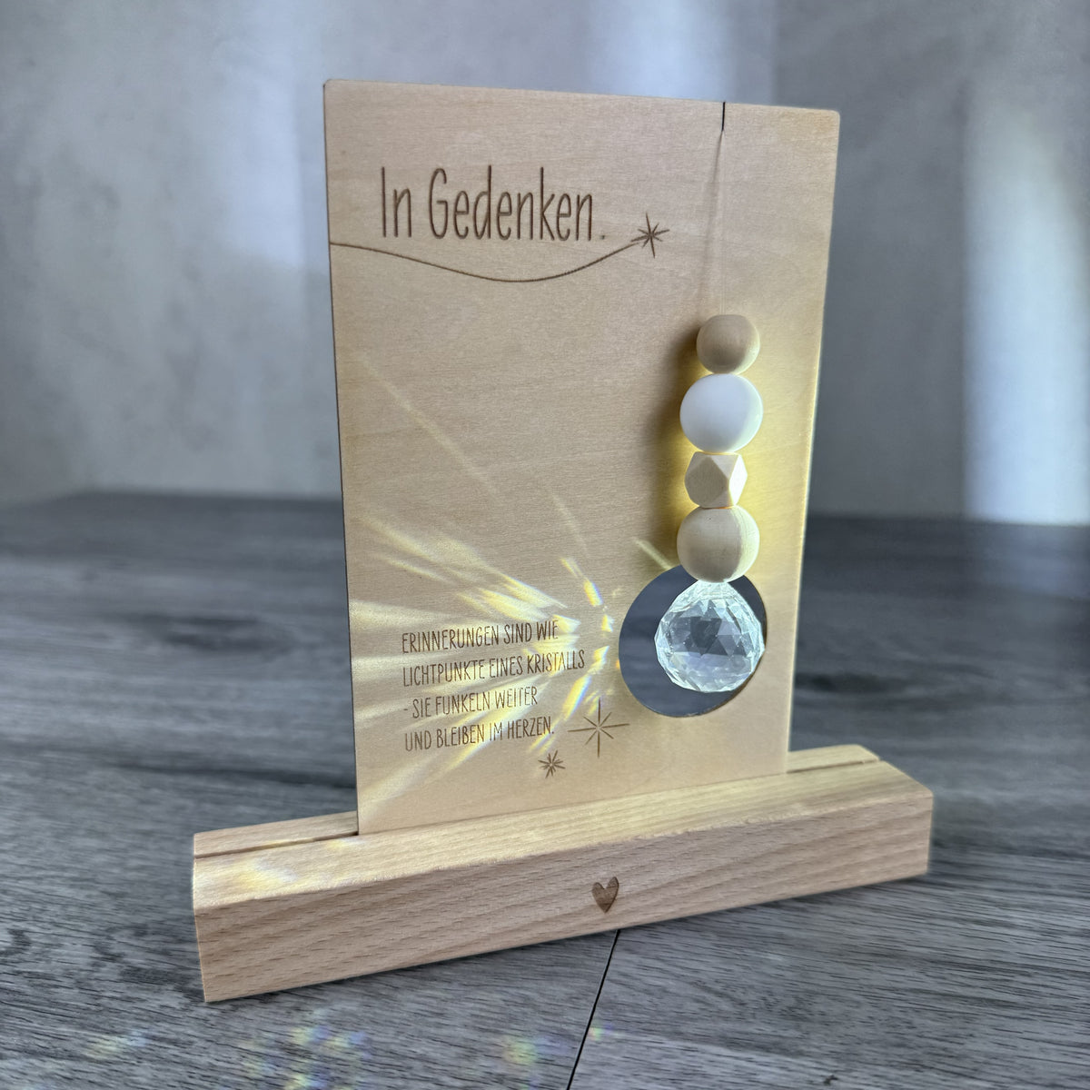 Funkeln des Kristalls - Karte Sonnenfänger in Gedenken an einen lieben Menschen - Geschenk für Trauernde, Anteilnahme zeigen