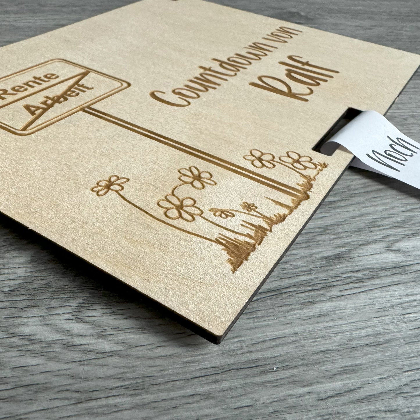 Rentencountdown Wunschdesign - mit Namen personalisiert - Abreisskalender - Deisterwerke