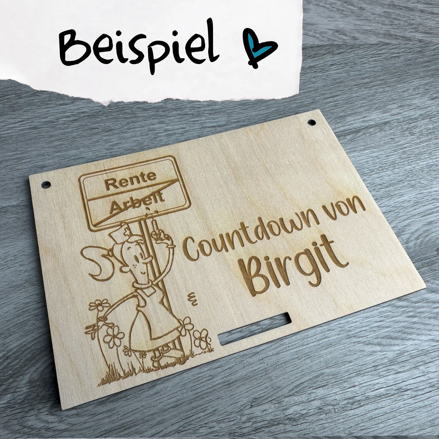 Rentencountdown Wunschdesign - mit Namen personalisiert - Abreisskalender - Deisterwerke