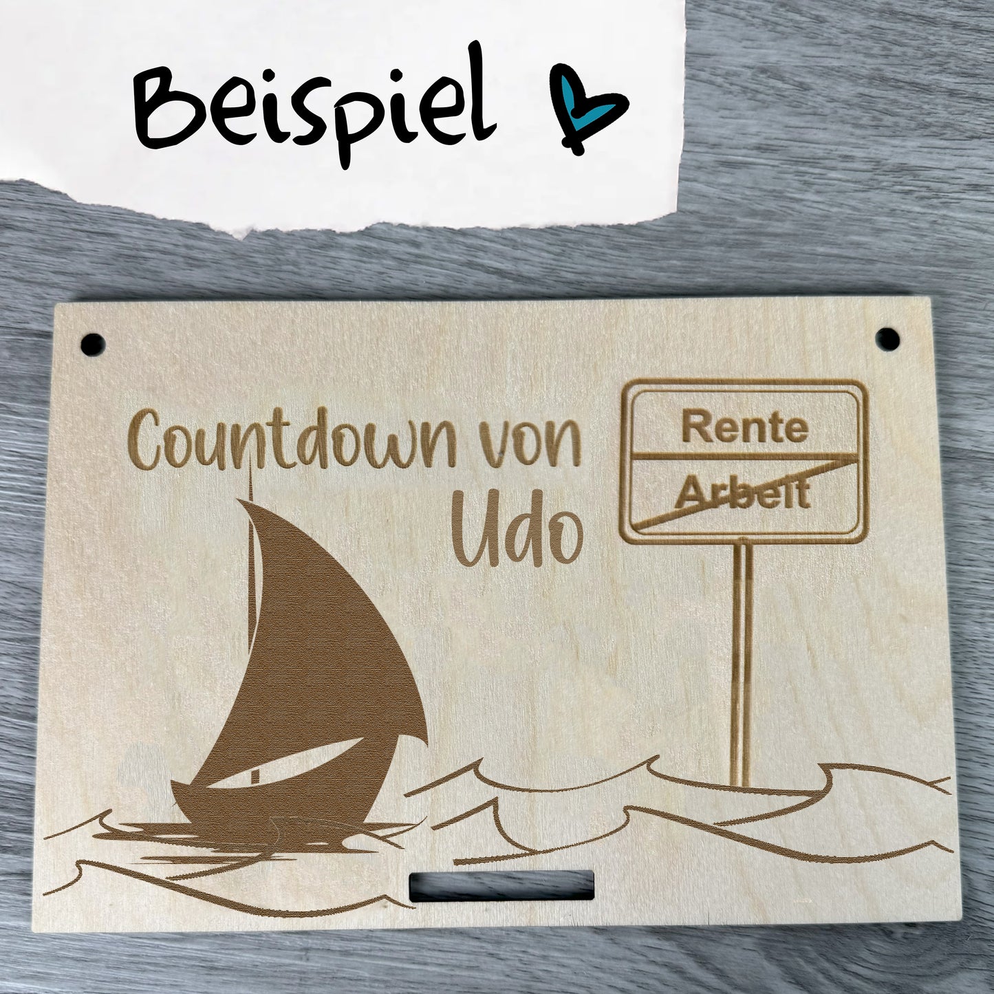 Rentencountdown Wunschdesign - mit Namen personalisiert - Abreisskalender - Deisterwerke
