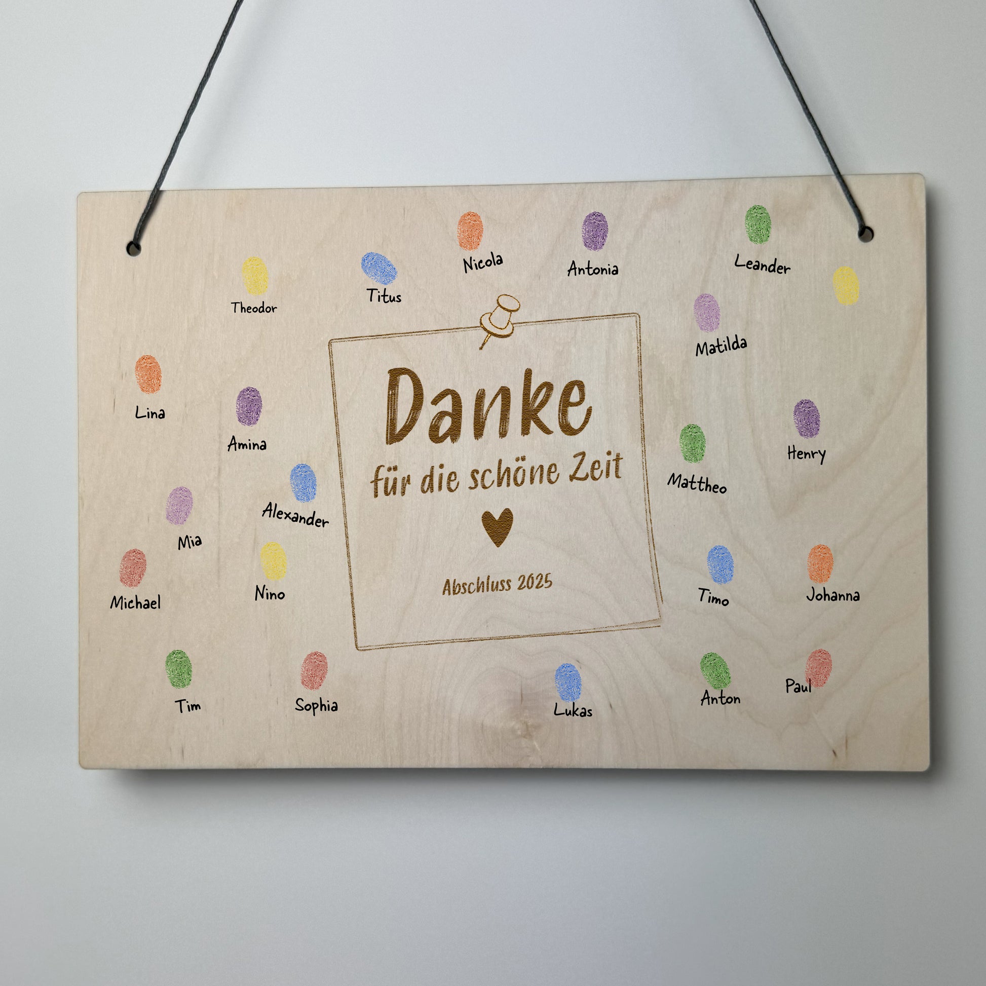 Holzschild Danke 2 - Abschied Kindergarten/Schule - individuell - Deisterwerke