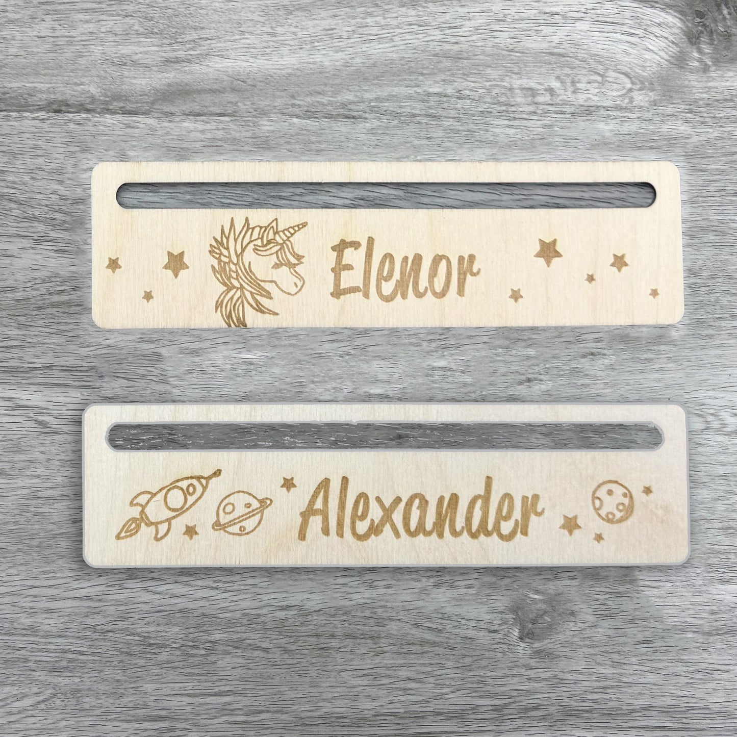 Lesehilfe personalisiert - Einhorn, Weltall
