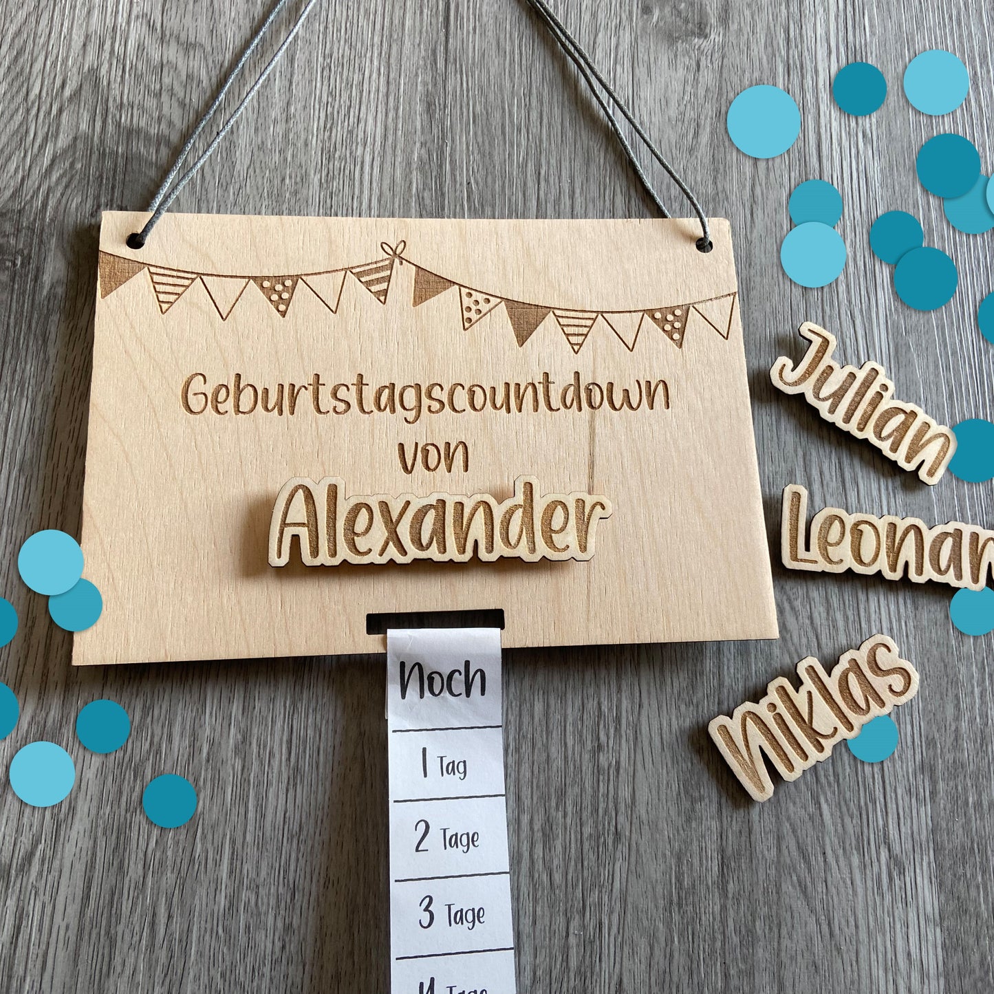 Geburtstagscountdown - mit Namen personalisiert, Namen austauschbar - Deisterwerke