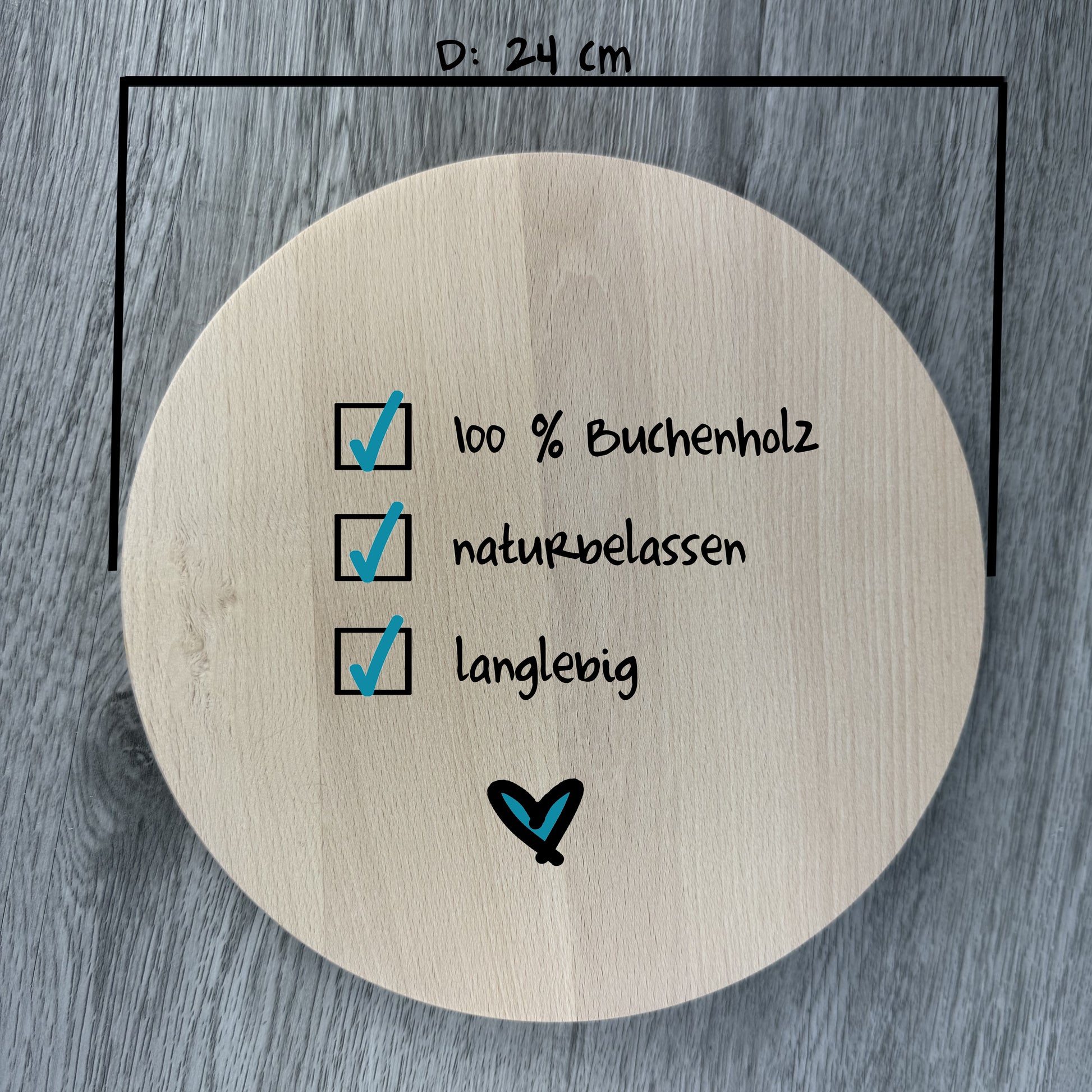 Schneidebrett -Buchenholz - rund D: 24 cm - Deisterwerke