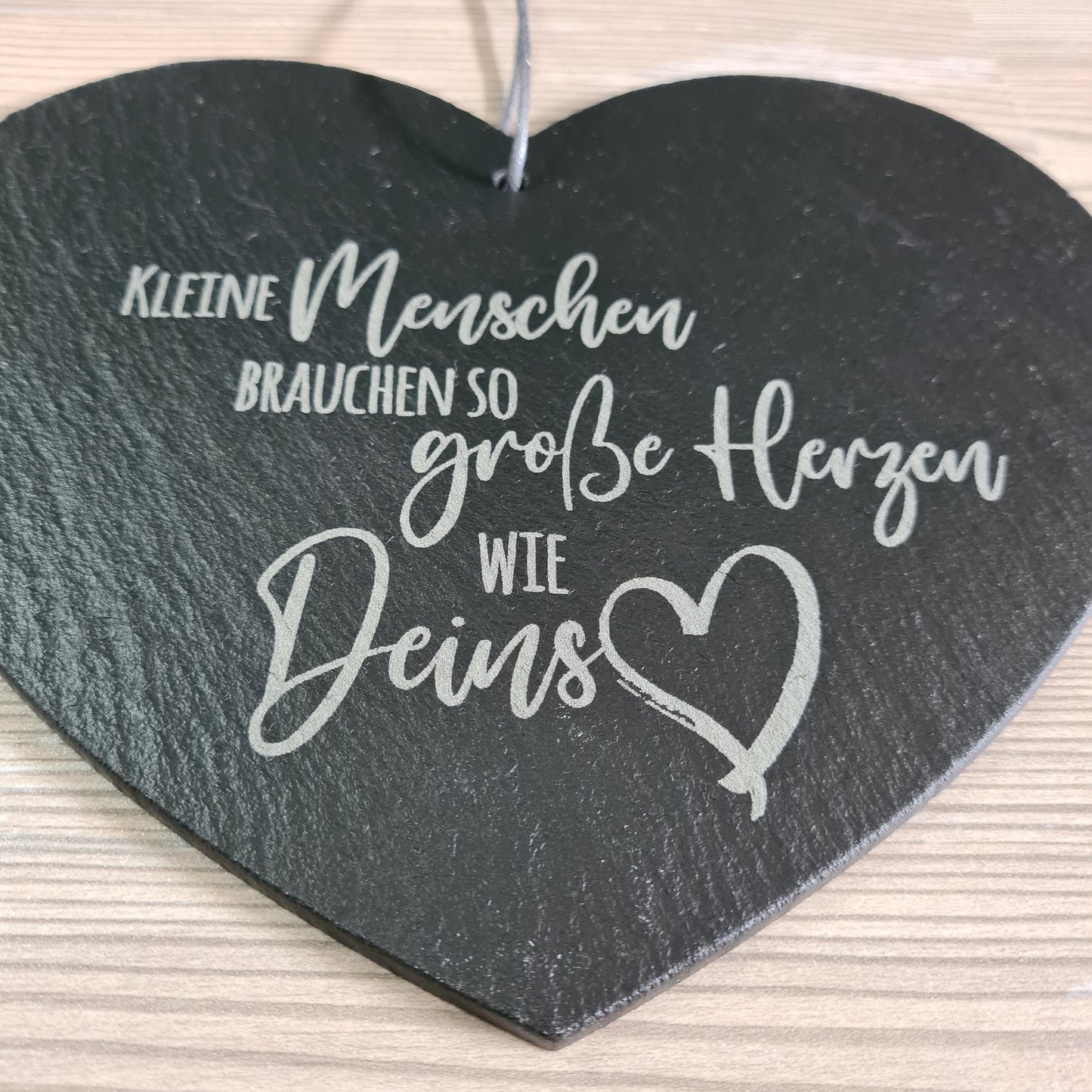 Schieferherz Abschied Tagesmutter/Tagesvater - inkl. Original-Handabdruck des Kindes