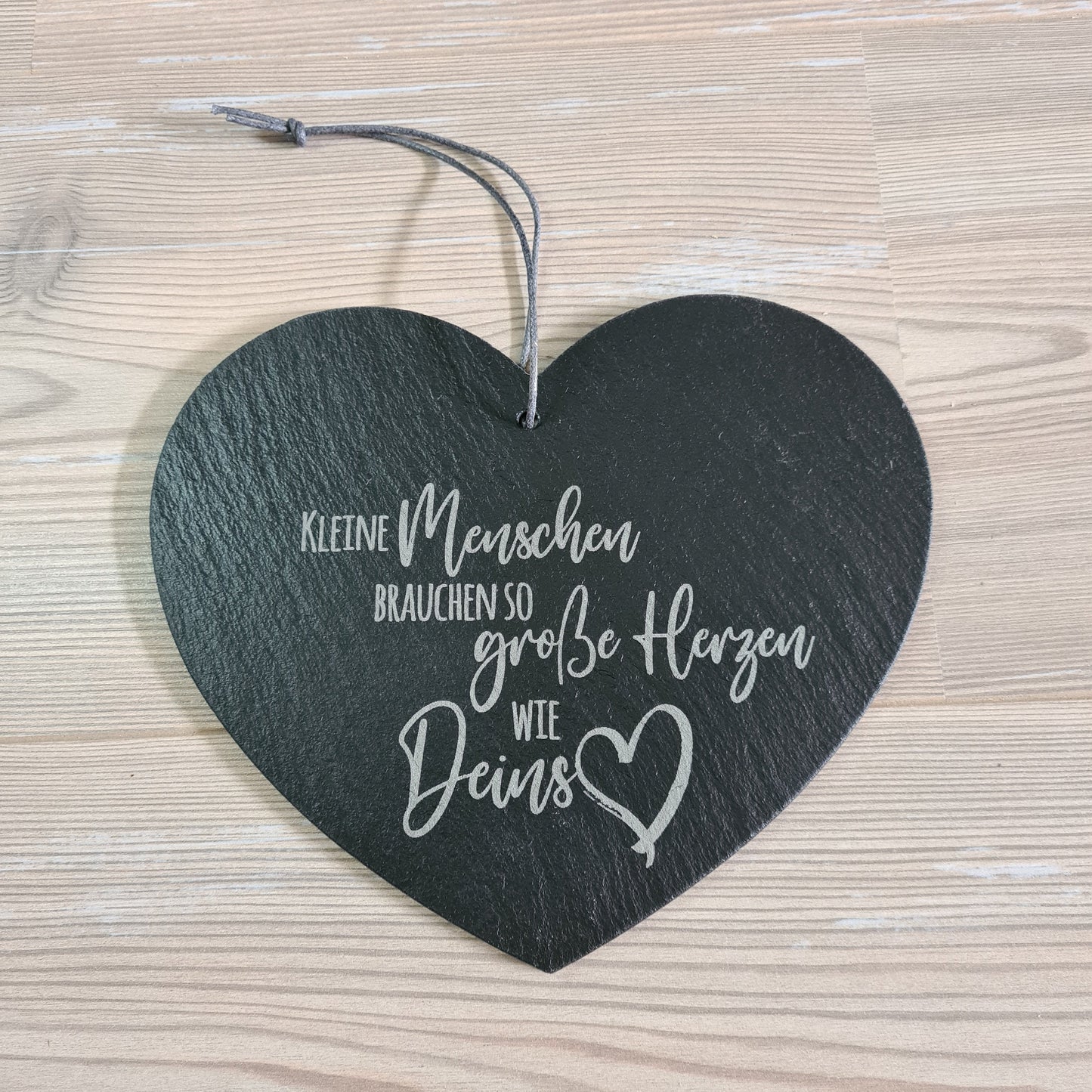 Schieferherz Abschied Tagesmutter/Tagesvater - inkl. Original-Handabdruck des Kindes