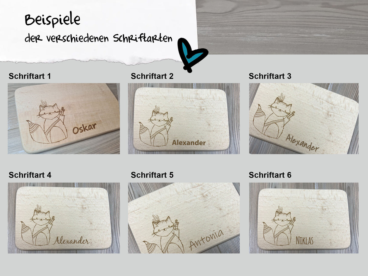 Brettchen "Fuchs" - mit Name personalisiert - Deisterwerke