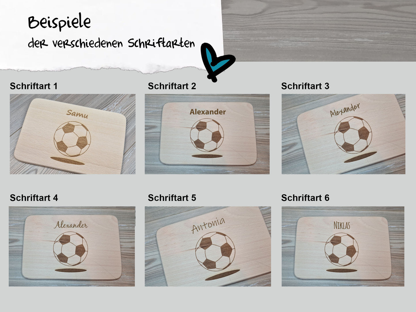 Brettchen "Fußball" - mit Name personalisiert - Deisterwerke