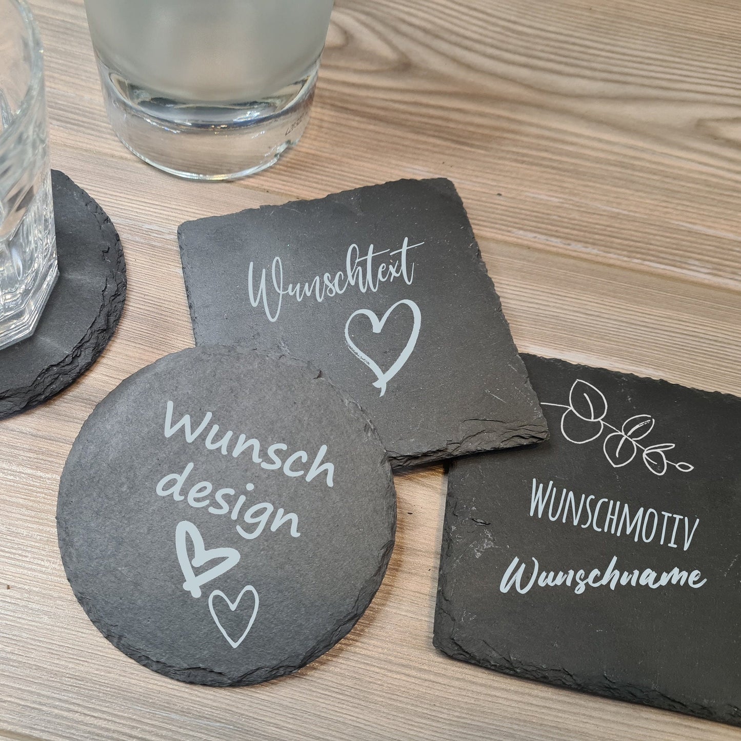 Untersetzer Schiefer "Wunschdesign" - personalisiert - Deisterwerke
