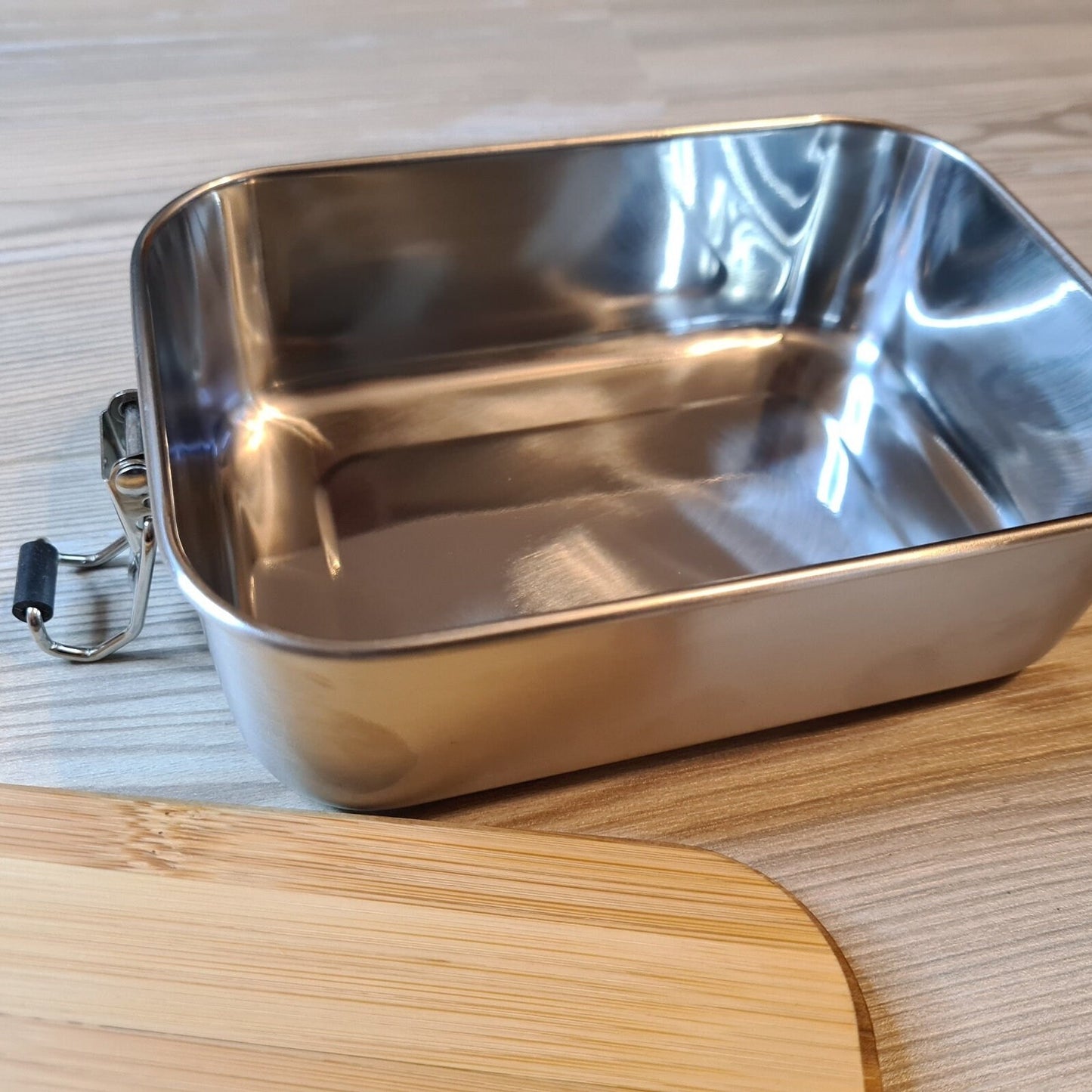 Lunchbox "Wald" - mit Name personalisiert - aus Edelstahl mit Bambusdeckel - Deisterwerke