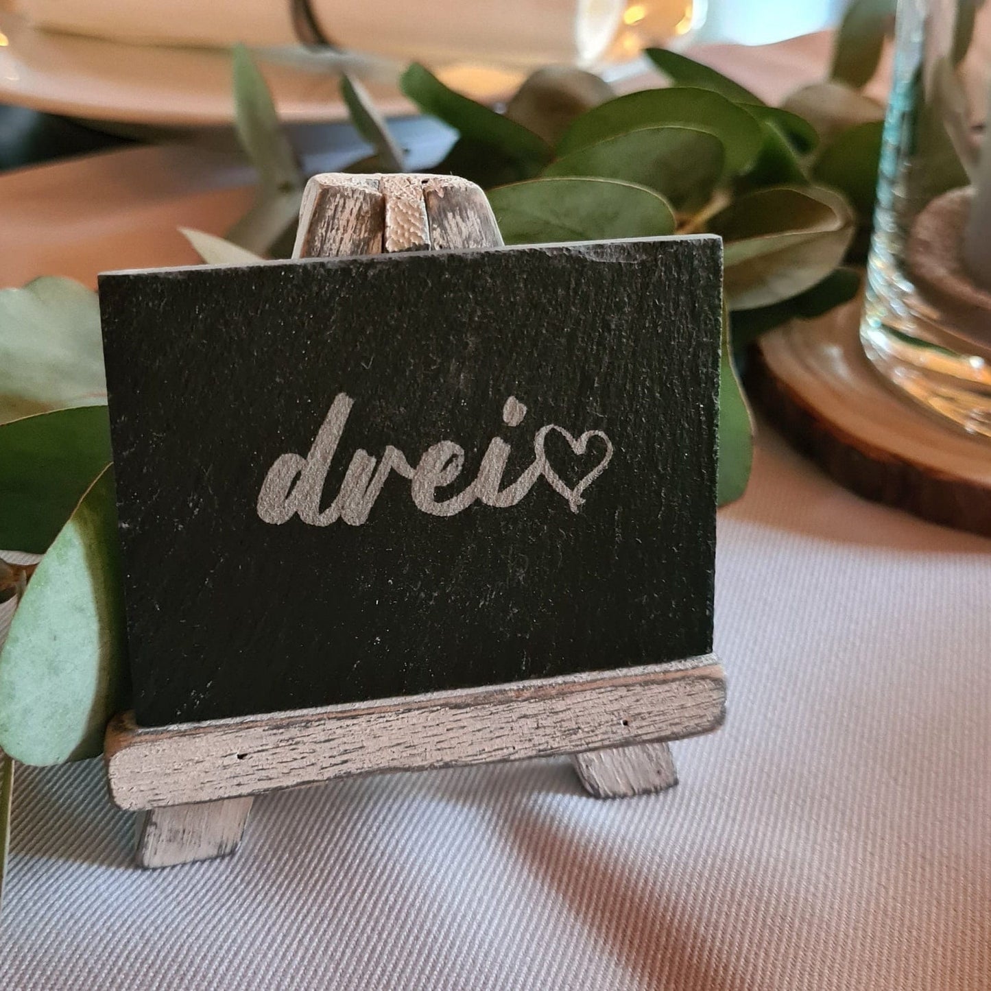 Ministaffelei mit Schiefertafel - personalisierbar - Deisterwerke