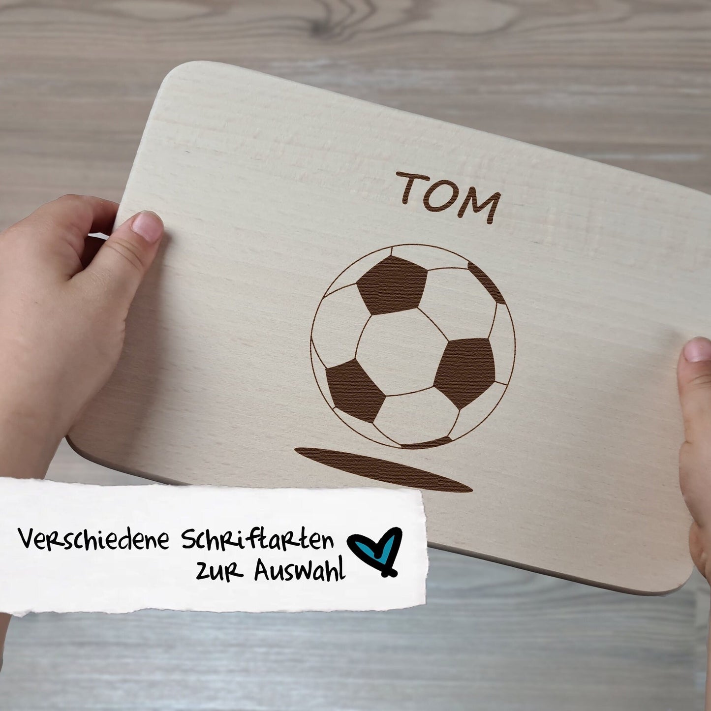 Brettchen "Fußball" - mit Name personalisiert - Deisterwerke