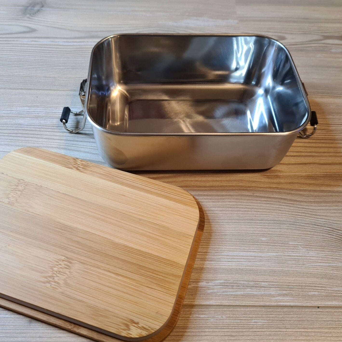 Lunchbox "Trecker" - mit Name personalisiert - aus Edelstahl mit Bambusdeckel - Deisterwerke