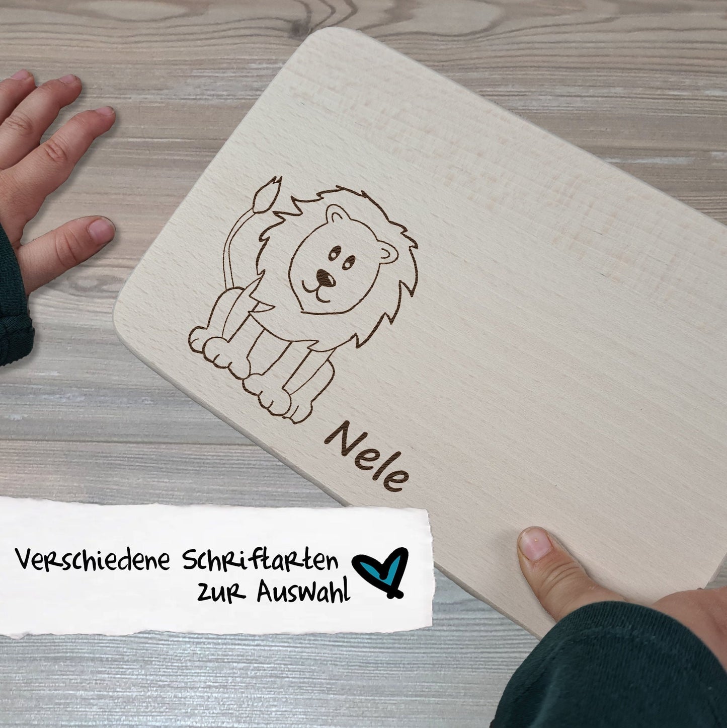 Brettchen "Löwe" - mit Name personalisiert - Deisterwerke