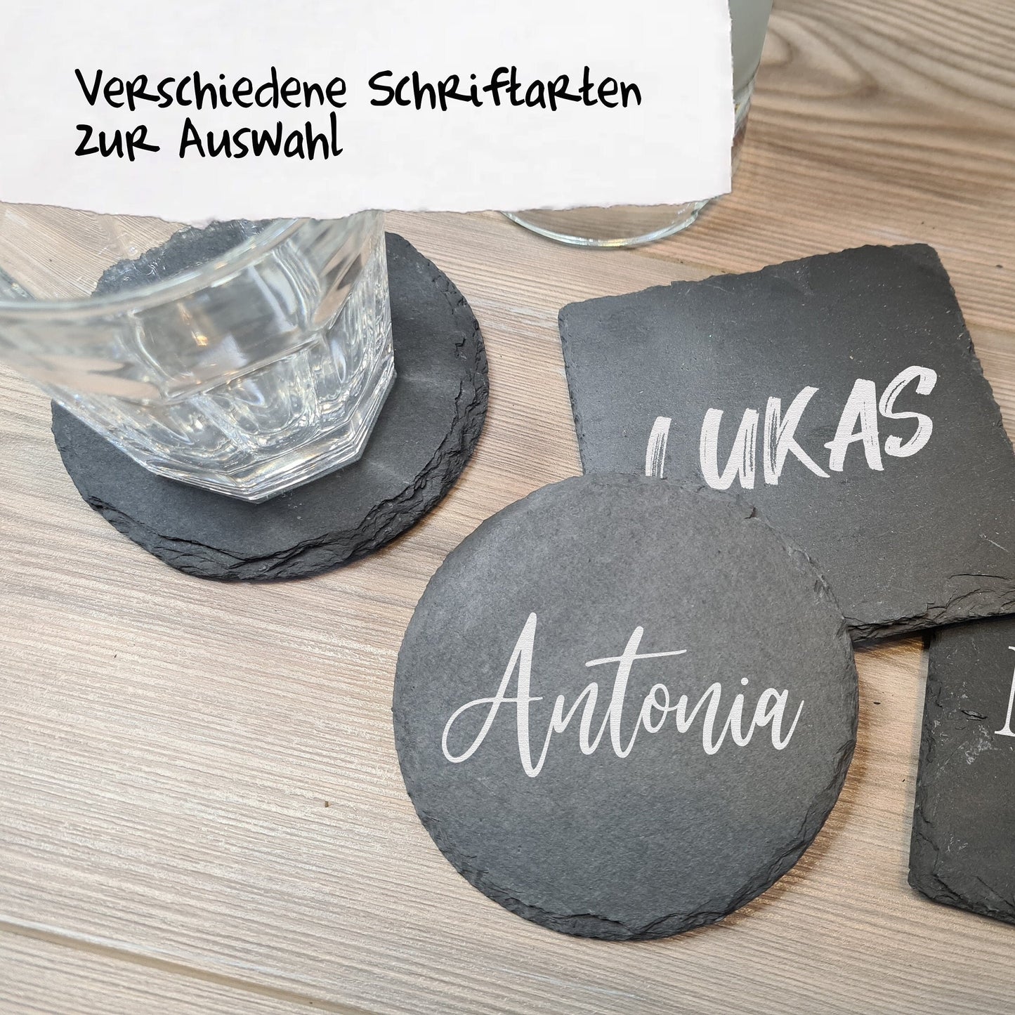 Untersetzer Schiefer - personalisiert mit Name - Deisterwerke