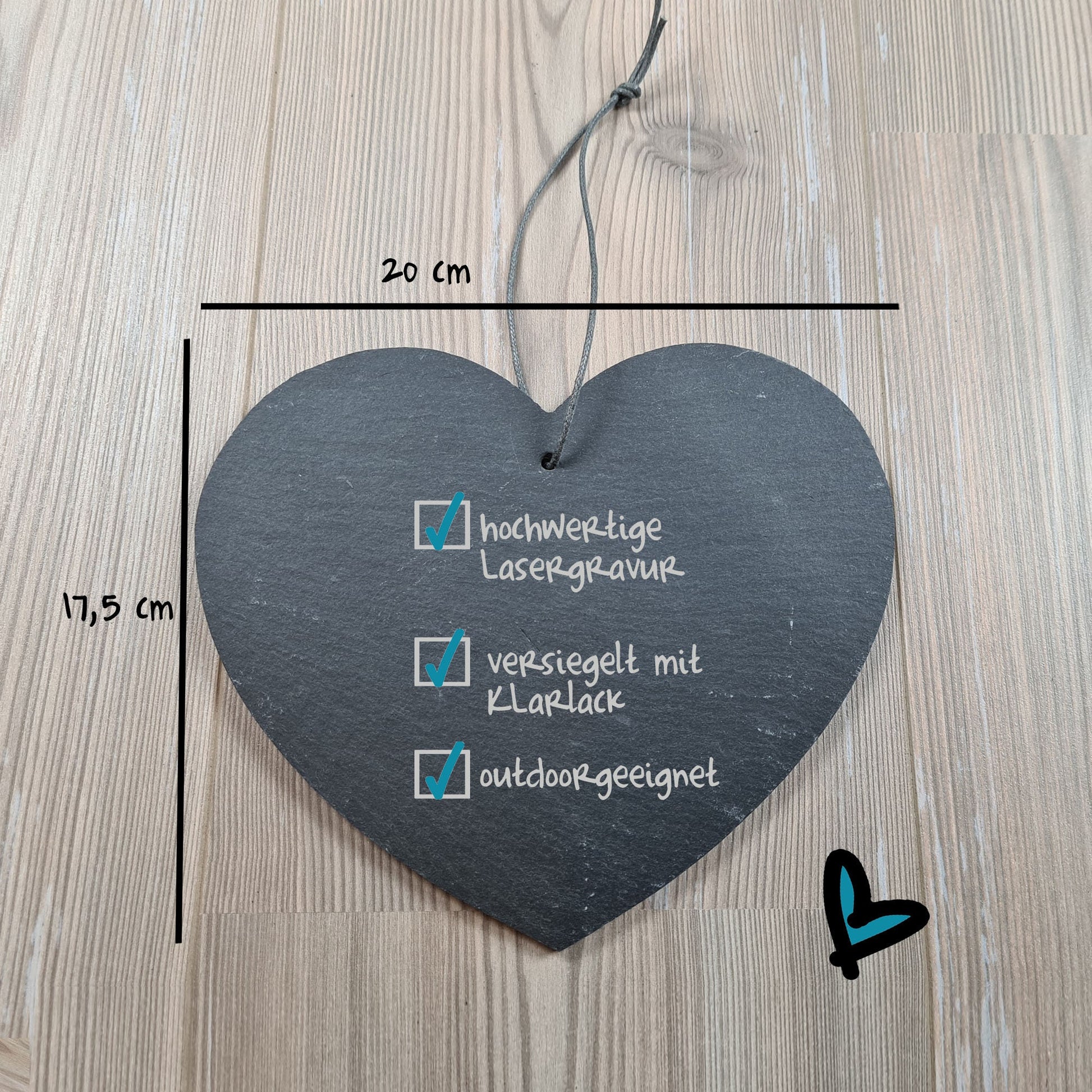 Schieferherz Schule Abschied - Danke sagen, Geschenk Lehrer/Lehrerin, Schule, Abschlusskinder Gemeinschaftsgeschenk - Deisterwerke