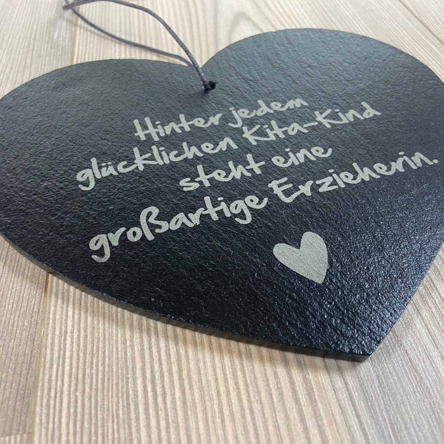 Schieferherz Kita Abschied - Danke sagen, Geschenk Erzieher/Erzieherin, Kindergarten, Abschlusskinder Gemeinschaftsgeschenk - Deisterwerke