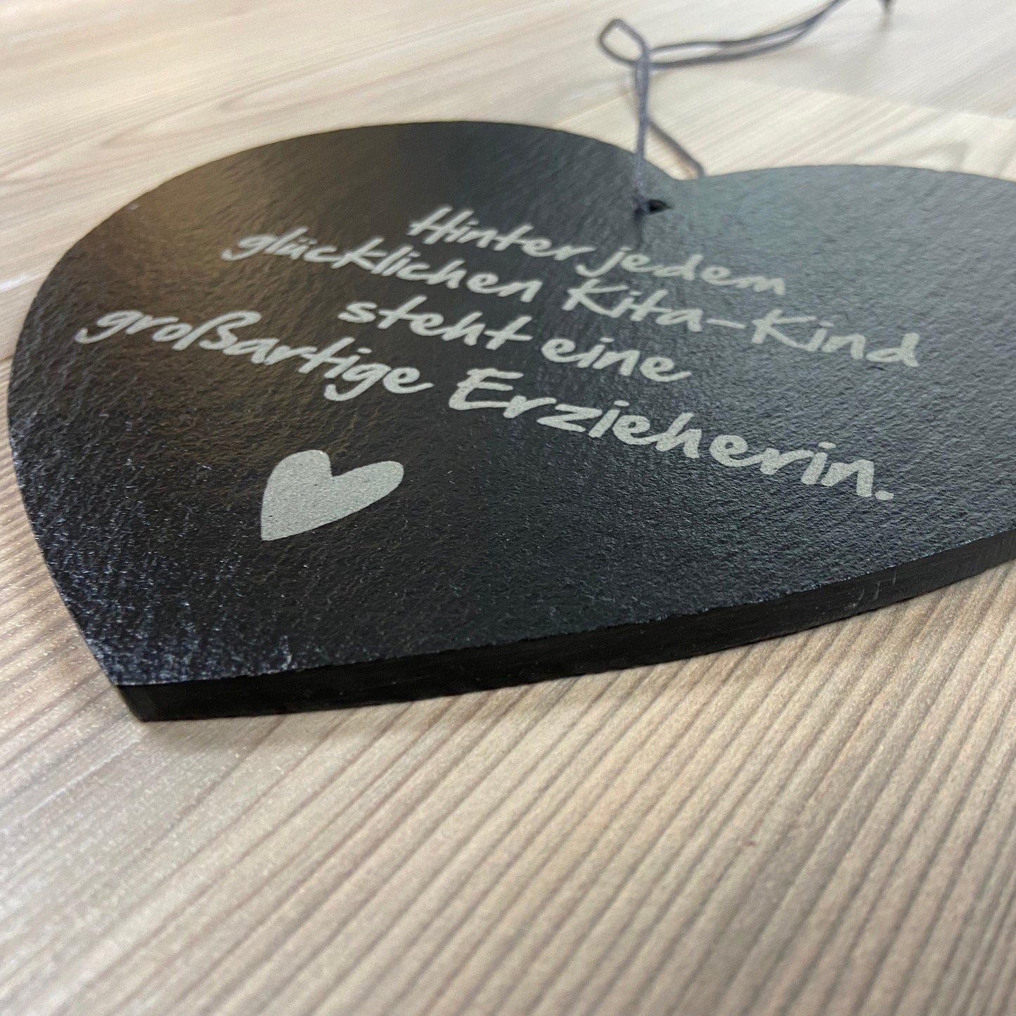 Schieferherz Kita Abschied - Danke sagen, Geschenk Erzieher/Erzieherin, Kindergarten, Abschlusskinder Gemeinschaftsgeschenk - Deisterwerke