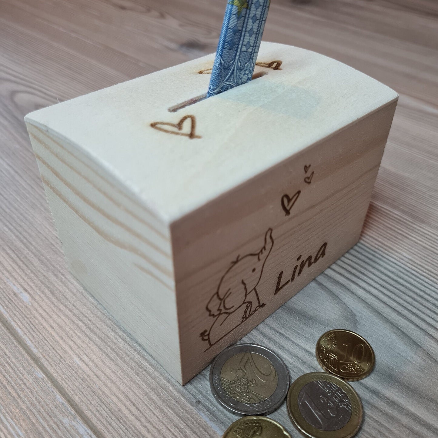 Spardose Truhe "Elefant" - mit Name personalisiert - Deisterwerke