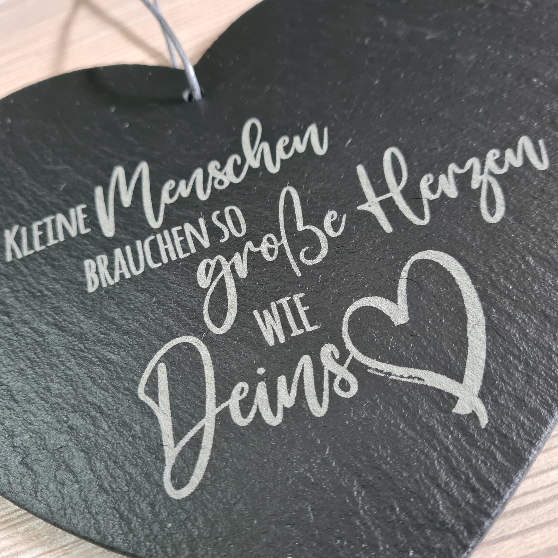 Schieferherz Abschied Tagesmutter/Tagesvater - inkl. Original-Handabdruck des Kindes - Deisterwerke