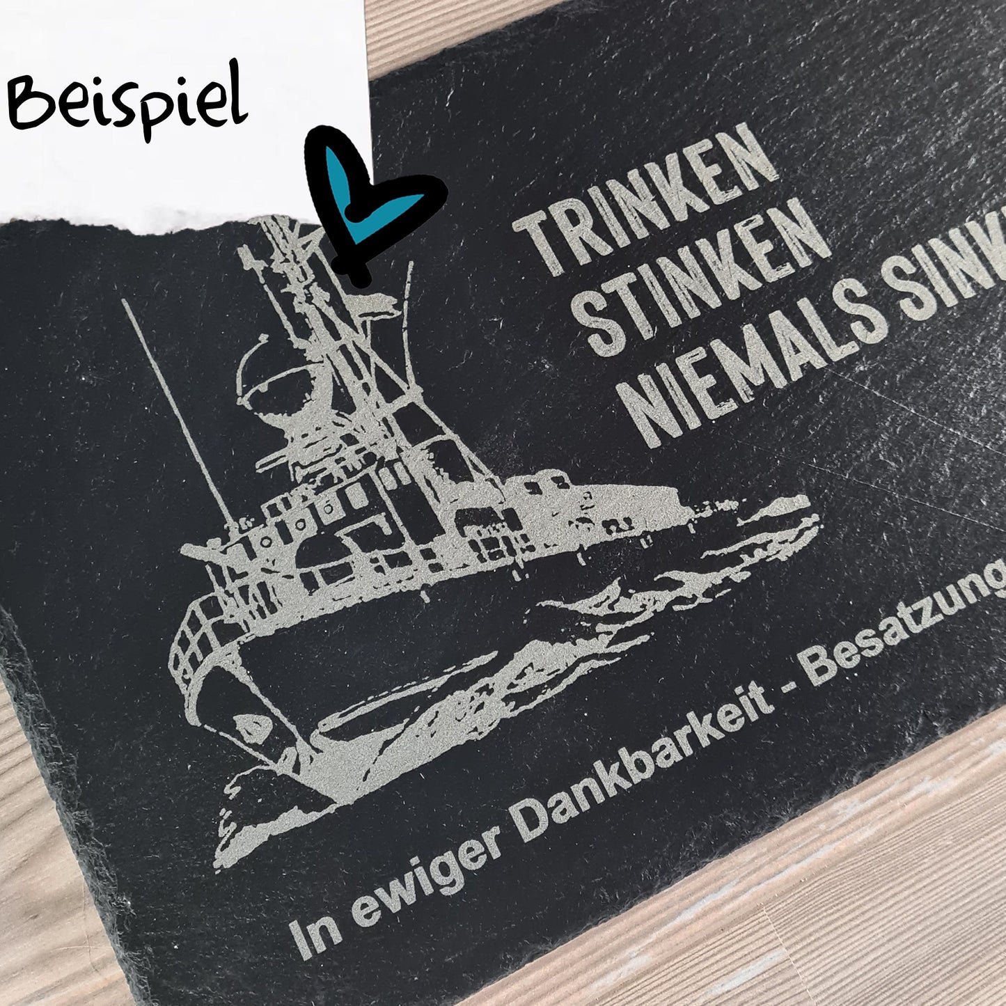 Schieferschild "Wunschdesign" - 16x26 cm - Wunschtext, Wunschmotiv - Deisterwerke