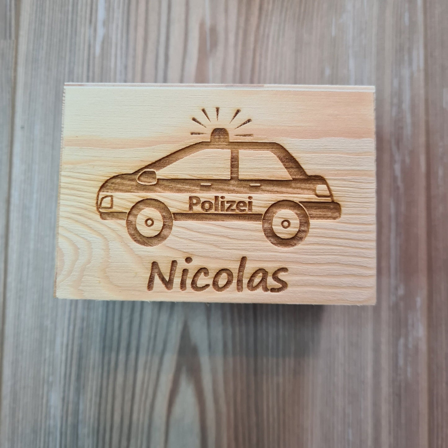 Spardose Truhe "Polizei" - mit Name personalisiert - Deisterwerke