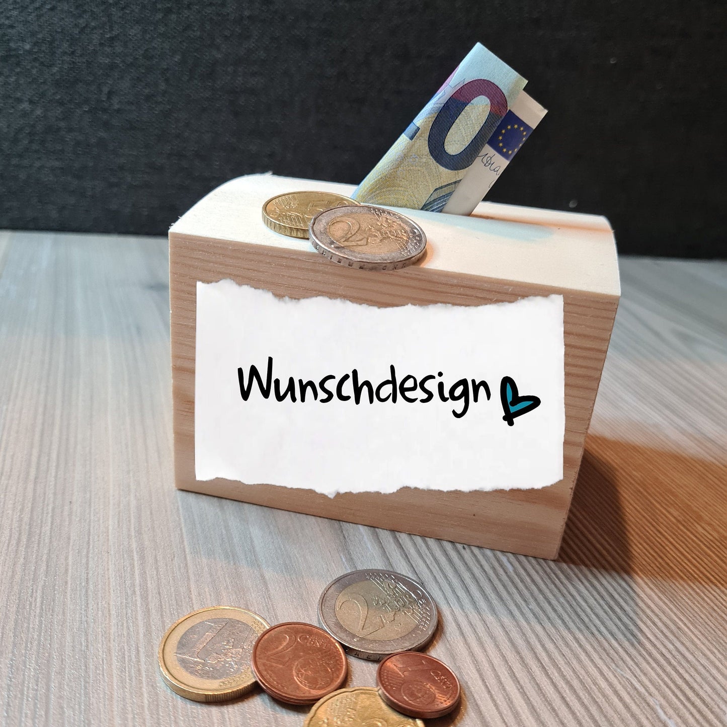 Spardose Truhe "Wunschdesign" - personalisiert mit Wunschmotiv/Name - Deisterwerke