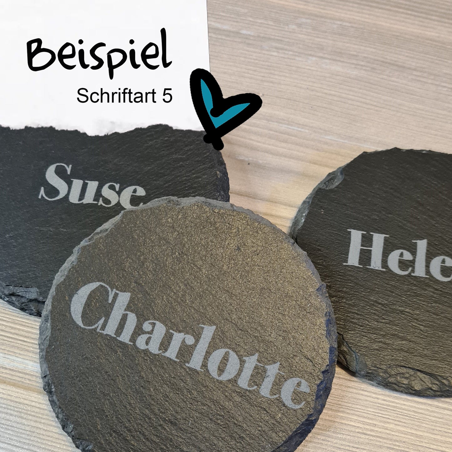 Untersetzer Schiefer - personalisiert mit Name - Deisterwerke