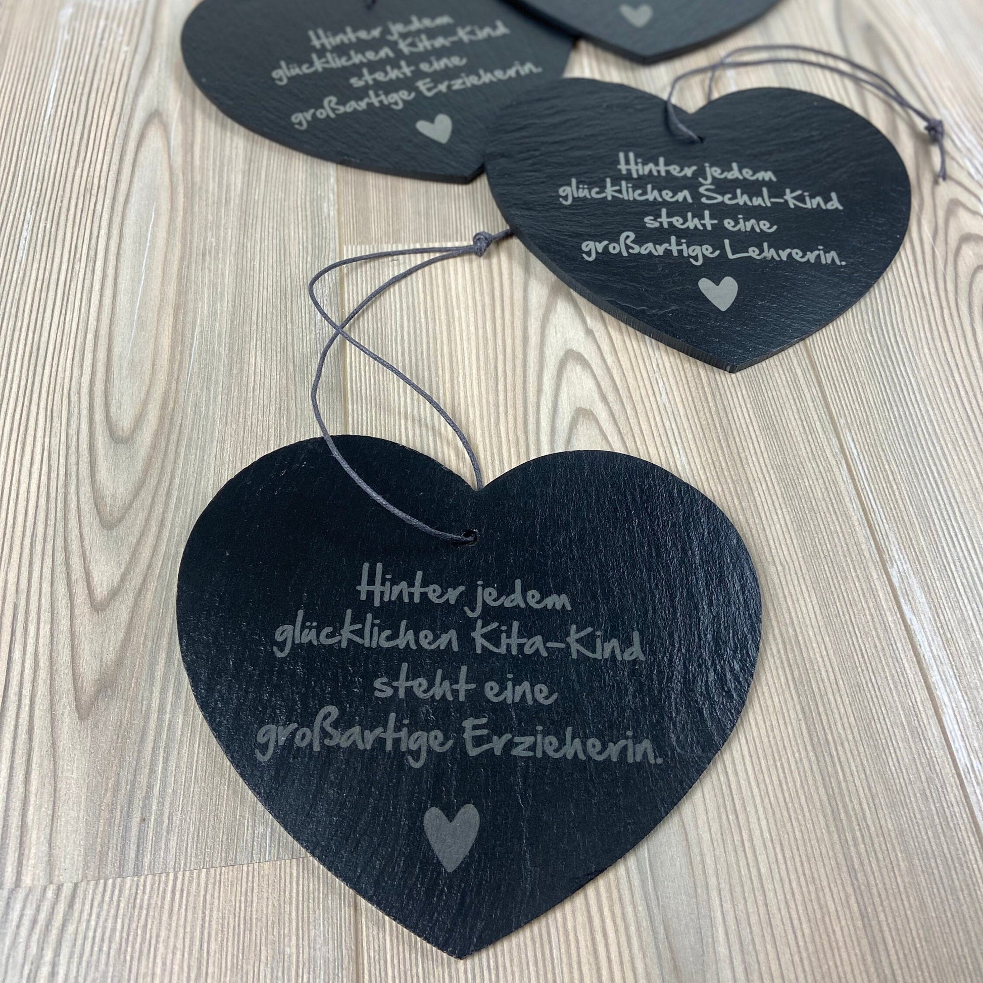 Schieferherz Schule Abschied - Danke sagen, Geschenk Lehrer/Lehrerin, Schule, Abschlusskinder Gemeinschaftsgeschenk - Deisterwerke