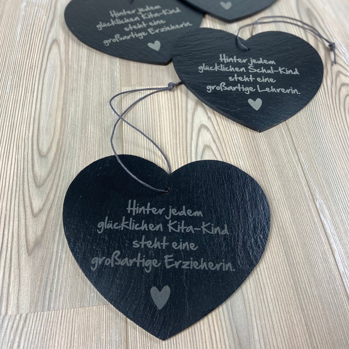 Schieferherz Kita Abschied - Danke sagen, Geschenk Erzieher/Erzieherin, Kindergarten, Abschlusskinder Gemeinschaftsgeschenk - Deisterwerke