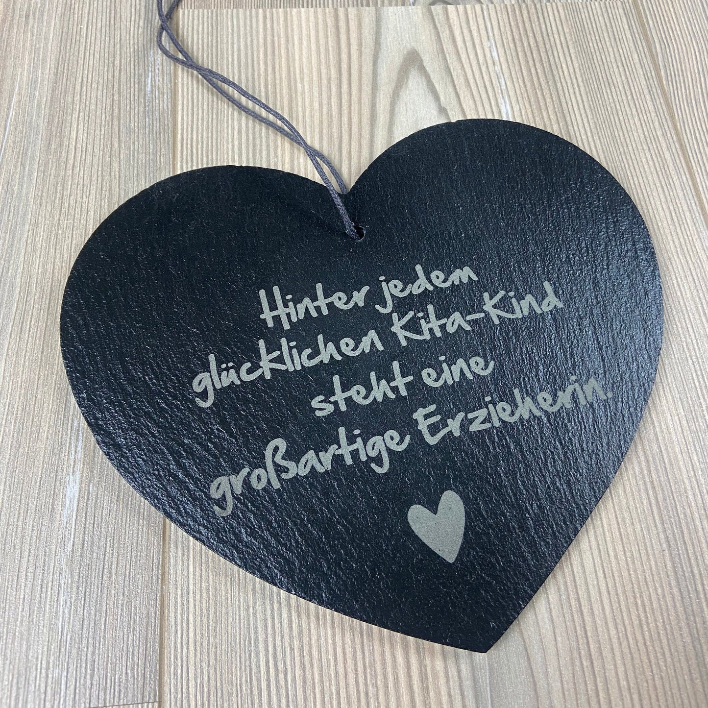 Schieferherz Kita Abschied - Danke sagen, Geschenk Erzieher/Erzieherin, Kindergarten, Abschlusskinder Gemeinschaftsgeschenk - Deisterwerke