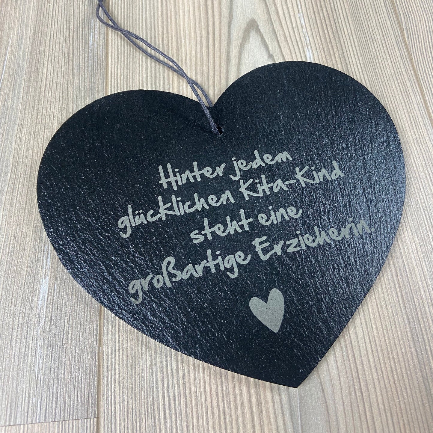 Schieferherz Kita Abschied - Danke sagen, Geschenk Erzieher/Erzieherin, Kindergarten, Abschlusskinder Gemeinschaftsgeschenk - Deisterwerke