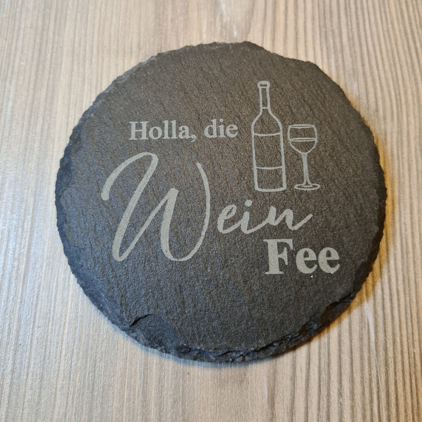 4er Set Schieferuntersetzer zum Thema Wein lustige Sprüche Geschenkidee Präsentkorb Gutschein für Weinprobe Geschenkidee für Weinliebhaber Detail 2