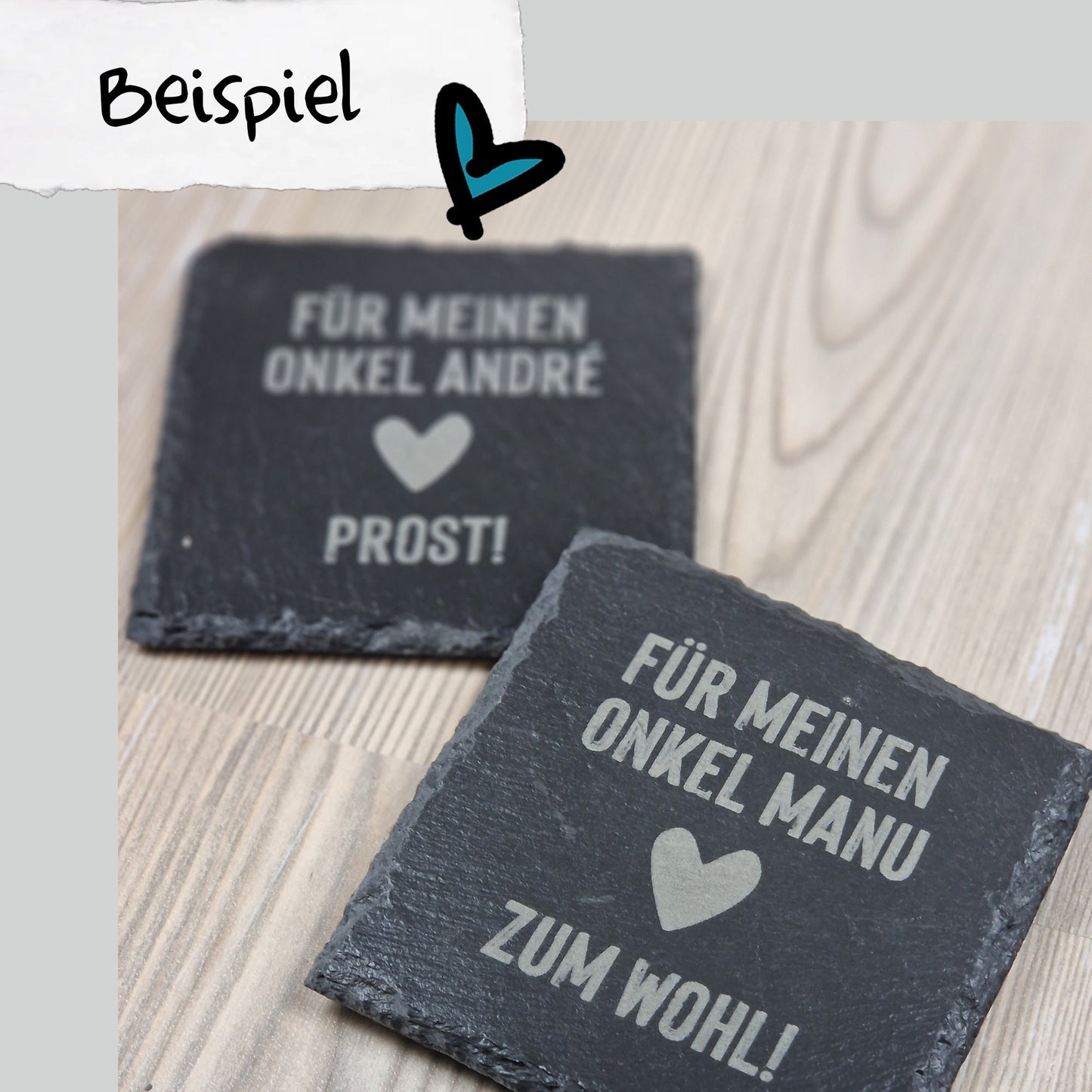 Untersetzer Schiefer "Wunschdesign" - personalisiert - Deisterwerke