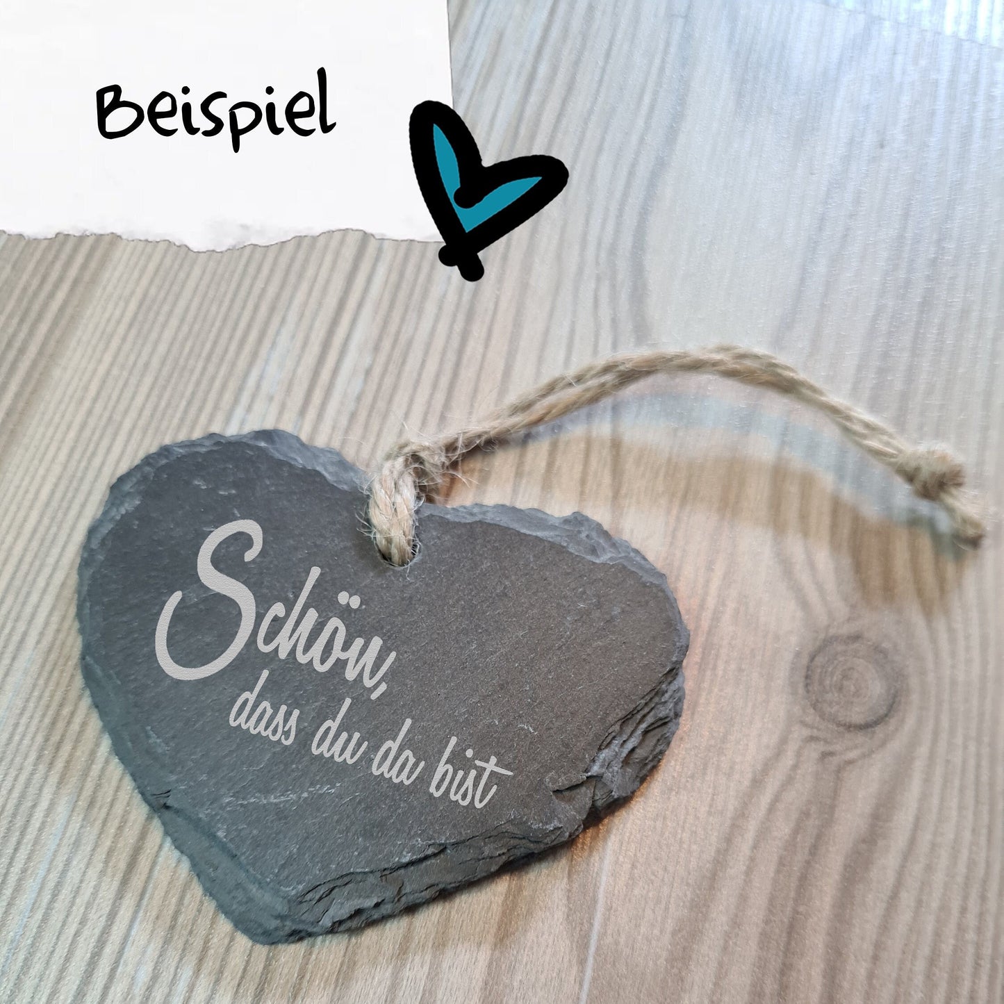 Schieferherz - mit Name, Text personalisiert - Deisterwerke