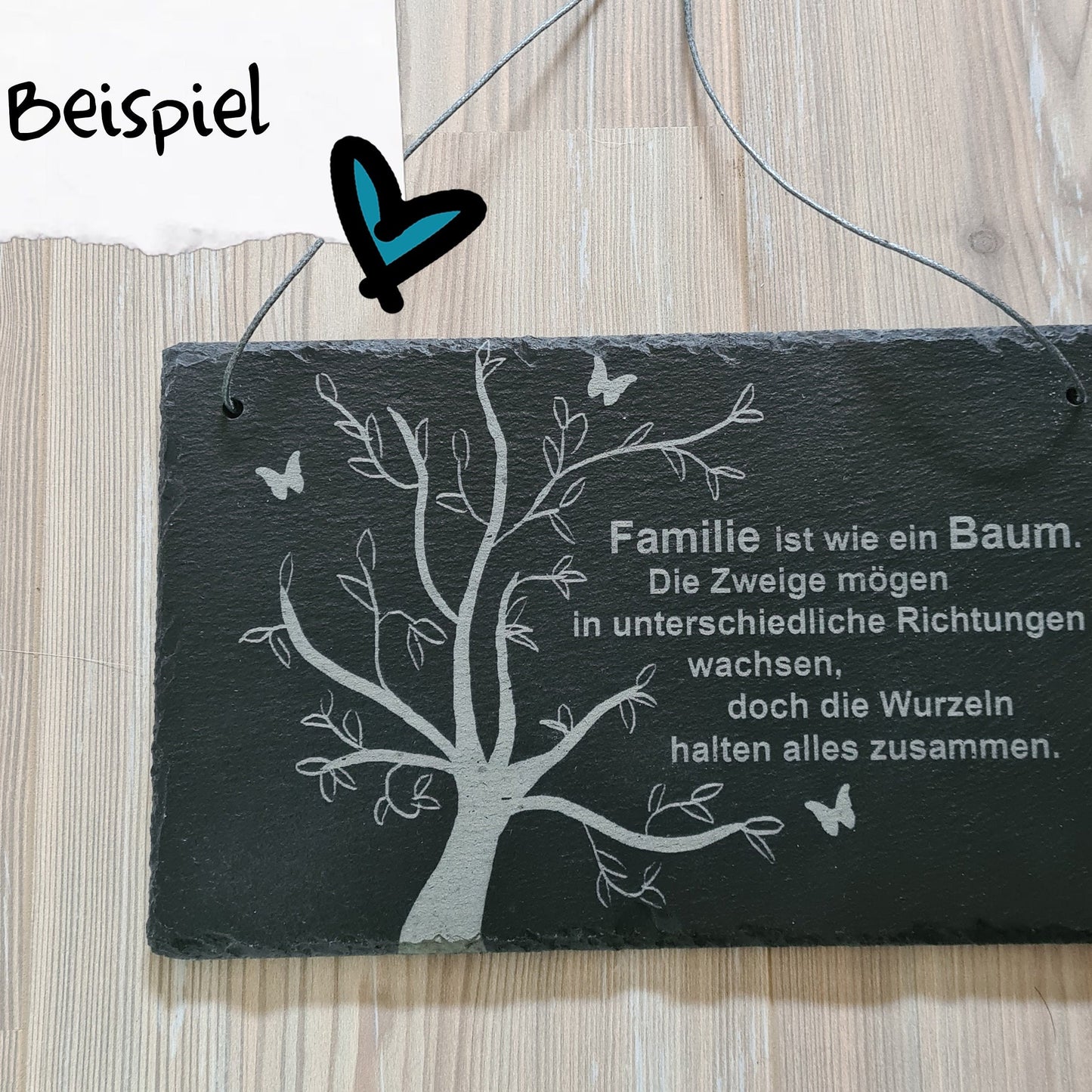 Schieferschild "Wunschdesign" - 30x20 cm - Wunschtext, Wunschmotiv - Deisterwerke