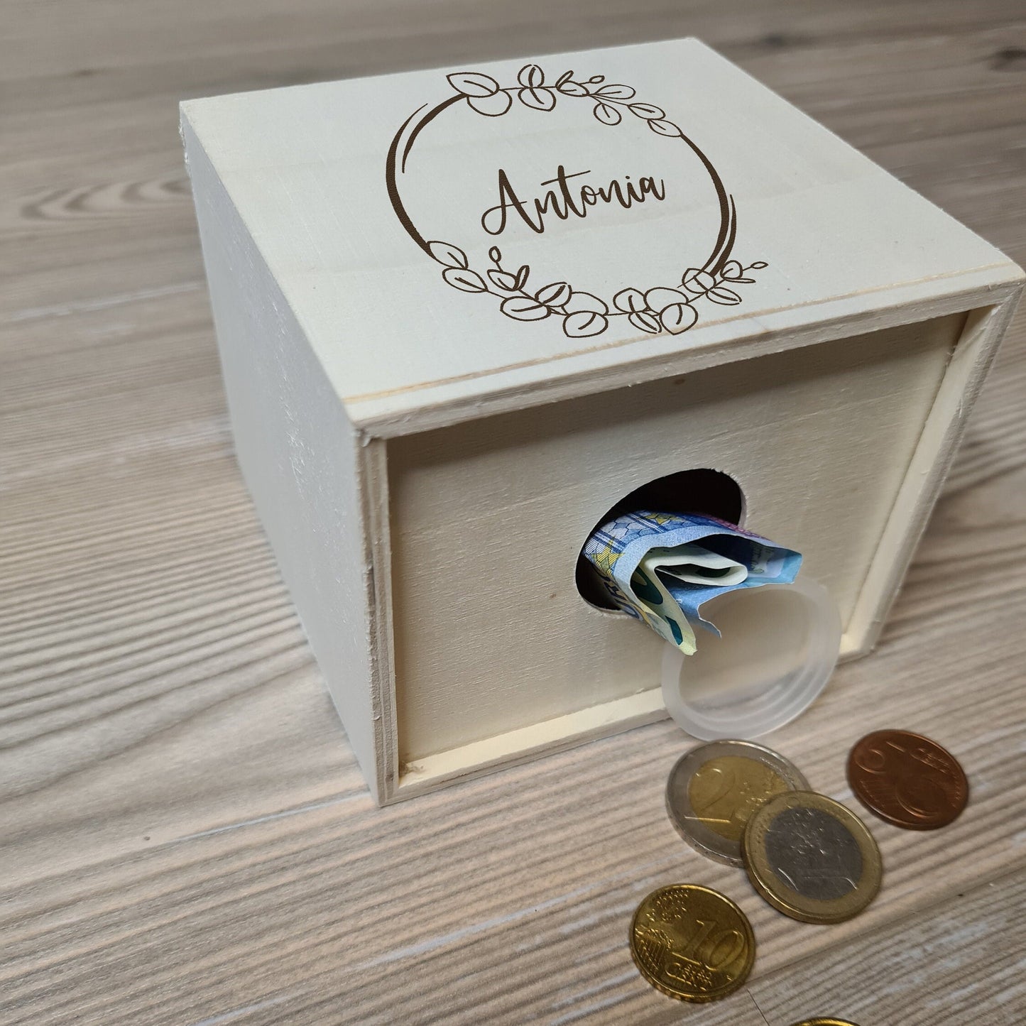 Spardose "Eucalyptus" - mit Name personalisiert - Deisterwerke