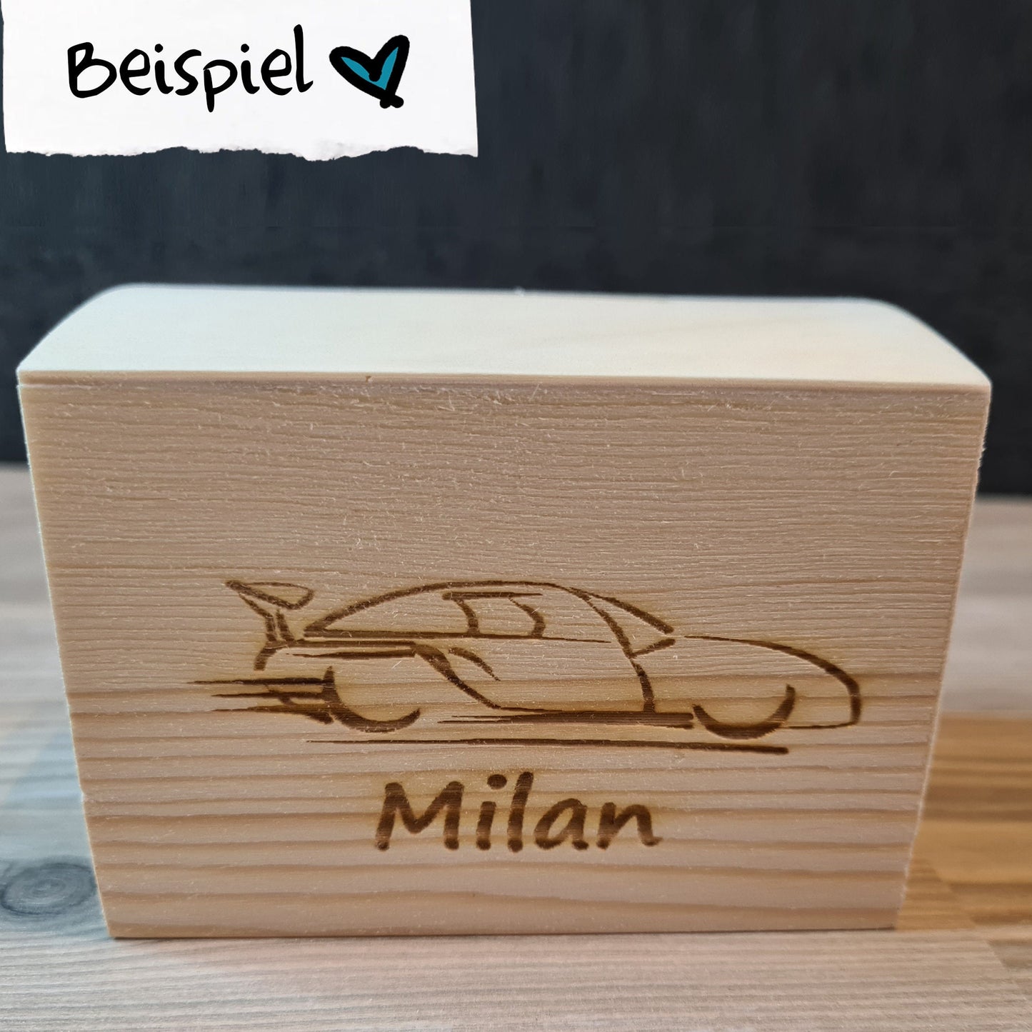 Spardose Truhe "Wunschdesign" - personalisiert mit Wunschmotiv/Name - Deisterwerke