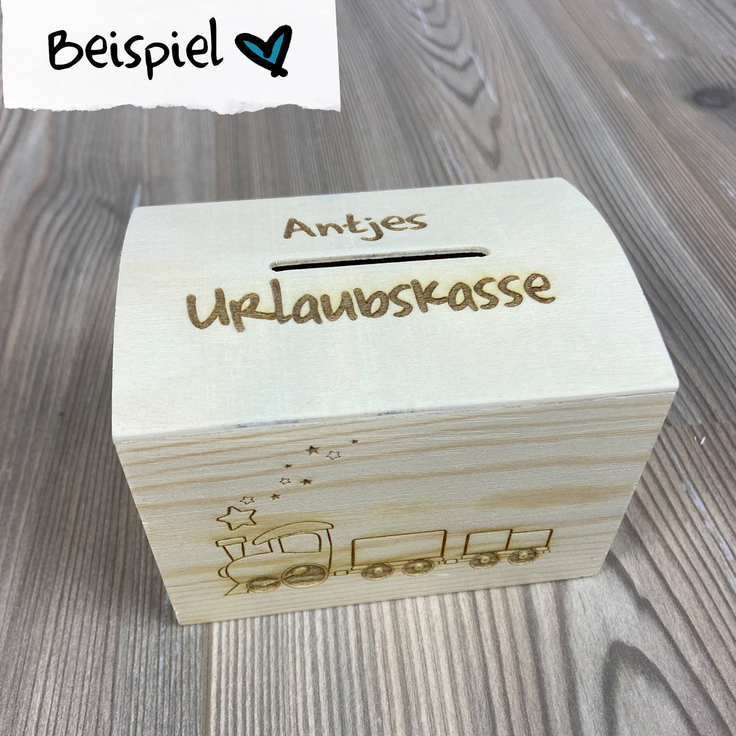 Spardose Truhe "Wunschdesign" - personalisiert mit Wunschmotiv/Name - Deisterwerke
