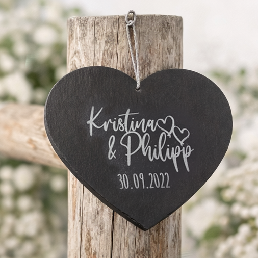 Schieferherz, Geschenk zur Hochzeit