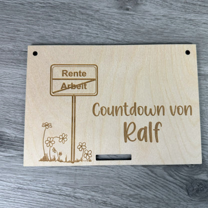Rentencountdown - mit Namen personalisiert - Abreisskalender - Deisterwerke