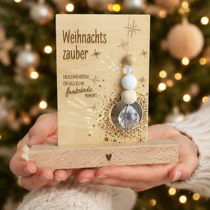 Weihnachtsgeschenk - Sonnenfänger mit passender Karte zum Hinstellen oder aber auch ohne Kartenhalter