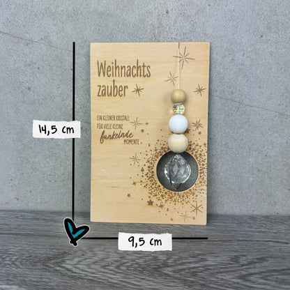 Größenangaben Weihnachtsgeschenk - Sonnenfänger mit passender Karte zum Hinstellen oder aber auch ohne Kartenhalter