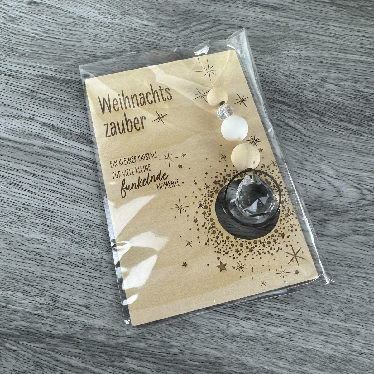 Verpackt ohne Kartenhalter, Weihnachtsgeschenk - Sonnenfänger mit passender Karte zum Hinstellen oder aber auch ohne Kartenhalter