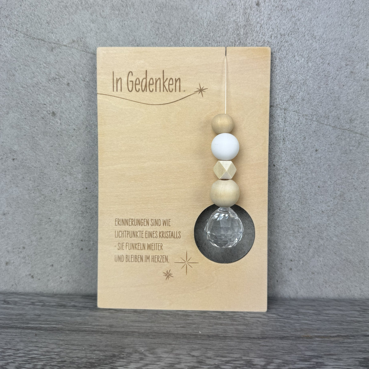 ohne Kartenhalter - Karte Sonnenfänger in Gedenken an einen lieben Menschen - Geschenk für Trauernde, Anteilnahme zeigen