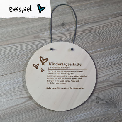 Holzschild Wunschdesign, D: 20 cm - Wunschtext, Wunschmotiv - Deisterwerke