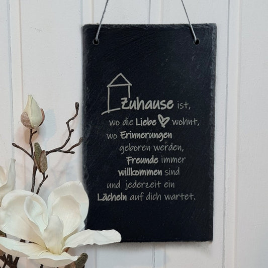 Schieferschild "Zuhause"