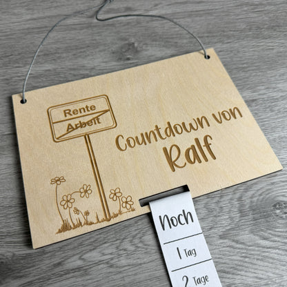 Rentencountdown - mit Namen personalisiert - Abreisskalender - Deisterwerke
