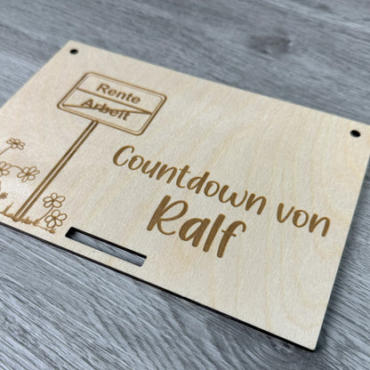Rentencountdown - mit Namen personalisiert - Abreisskalender - Deisterwerke